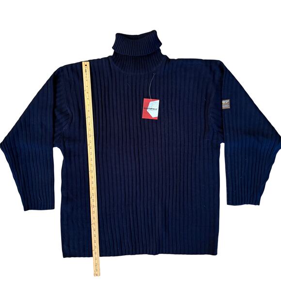 NWT Southpole 3XL Navy Blue Ribbed Turtleneck Sweater Oversized Tek-Spec Korea - Picture 2 of 11